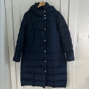 Cole Haan Women's Navy Long Down Puffer Coat